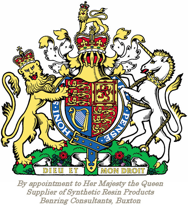 By appointment to Her Majesty the Queen, supplier of Synthetic Resin Products Benring Consultants