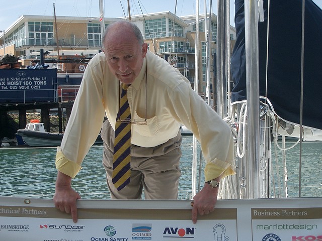 Tony Grimes at the relaunch of Gipsy Moth IV on 20 June 2005